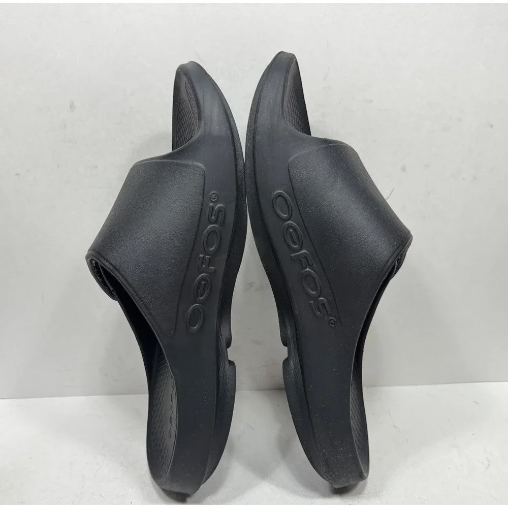 Oofos OOahh Sport Flex Slide Sandal Men's Size 12 Slip On Comfort Shoes Black